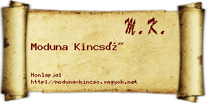 Moduna Kincső névjegykártya